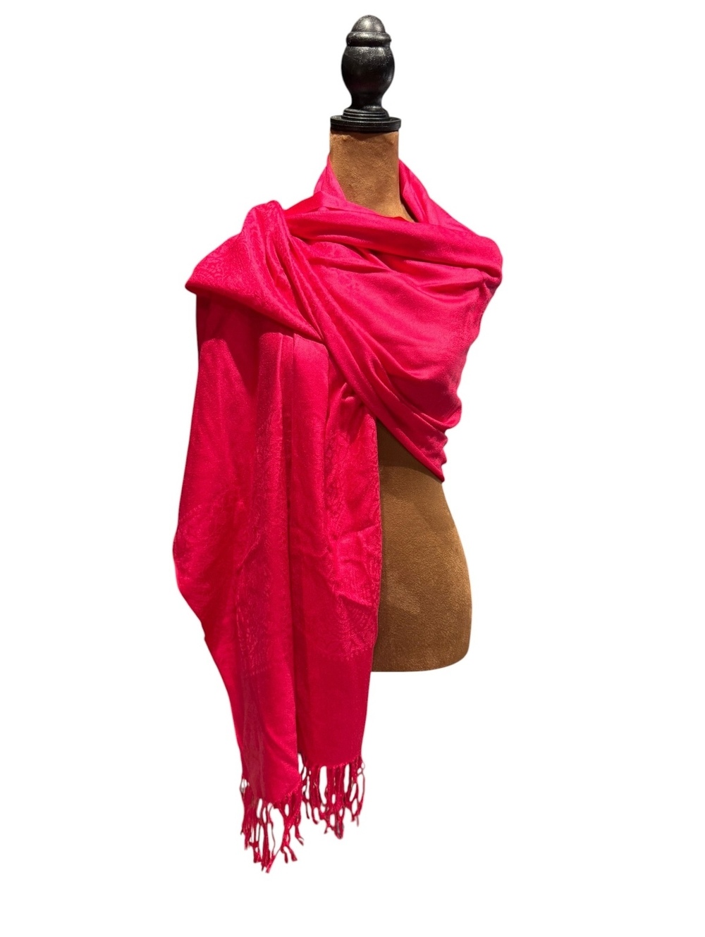 Luxurious Hot Pink Pashmina Shawl - 70% Cashmere, 30% Silk